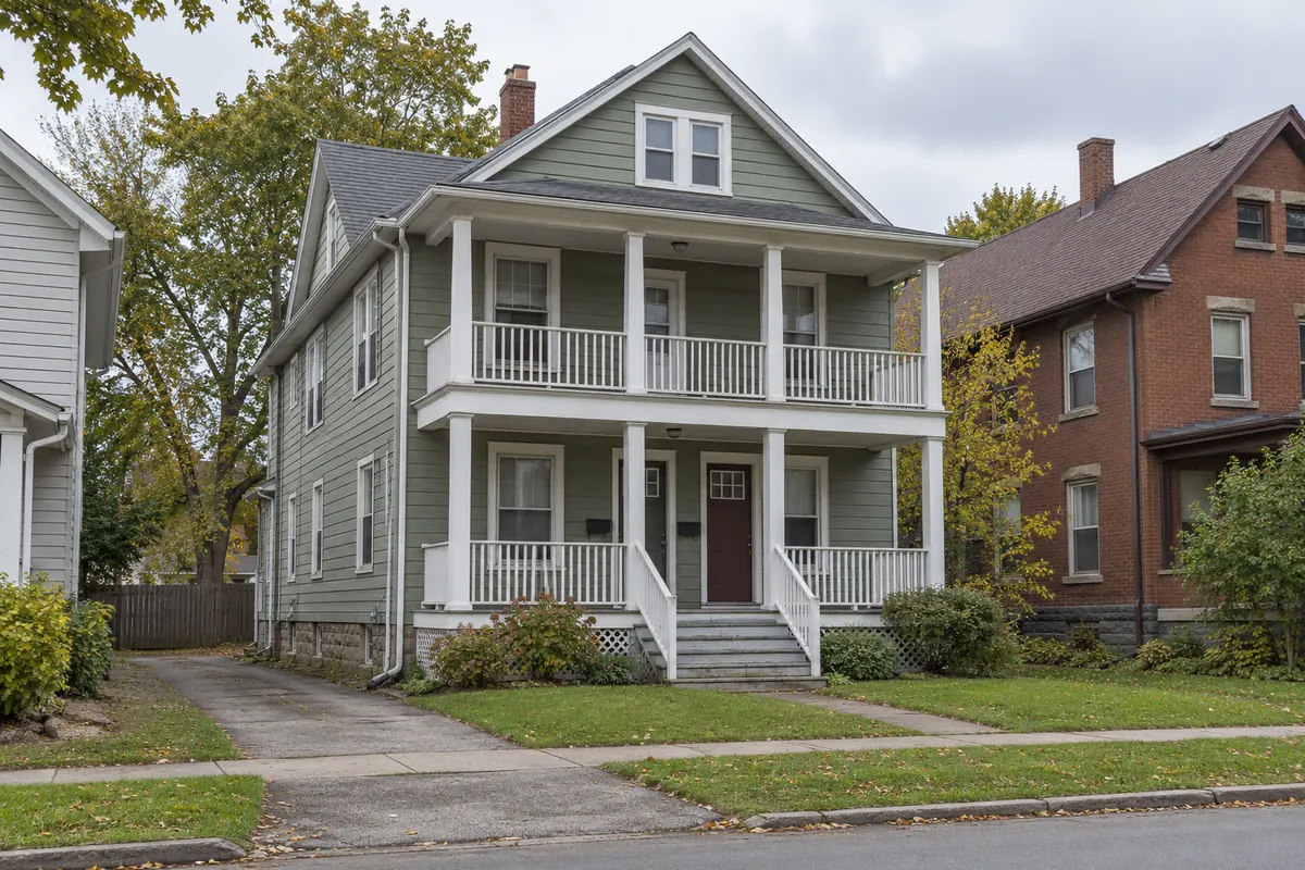 A two-unit rental house in Buffalo